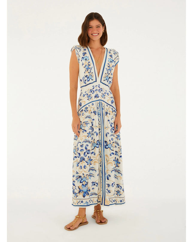 VESTIDO FARM CROPPED ESTAMPADO AZULEJARIA