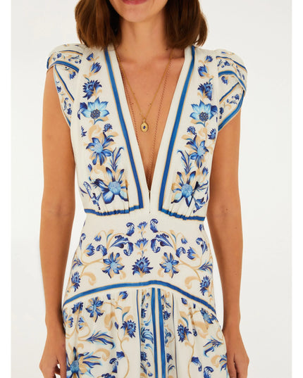 VESTIDO FARM CROPPED ESTAMPADO AZULEJARIA