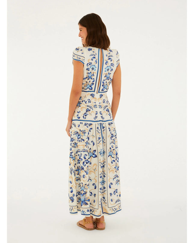 VESTIDO FARM CROPPED ESTAMPADO AZULEJARIA