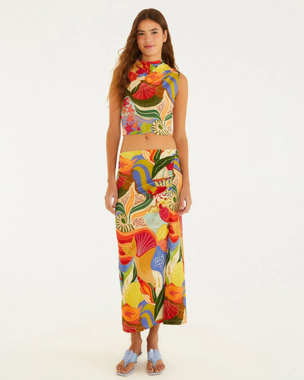 SAIA FARM MIDI FENDA FESTA DO MAR