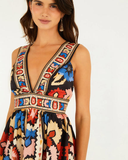 Vestido Curto Estampado Antuerpia Lenço