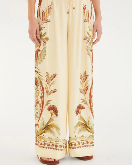 Calça Farm Pantalona Estampada Jardim Louise