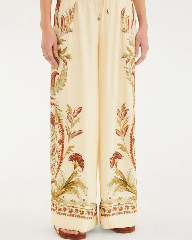 Calça Farm Pantalona Estampada Jardim Louise