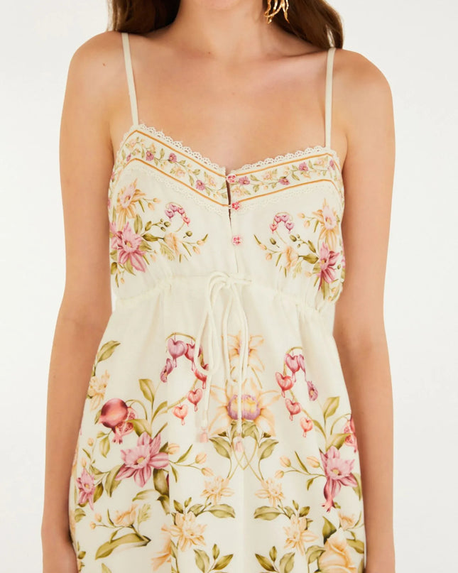 Vestido Farm Curto Estampado Flor De Romã