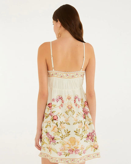 Vestido Farm Curto Estampado Flor De Romã