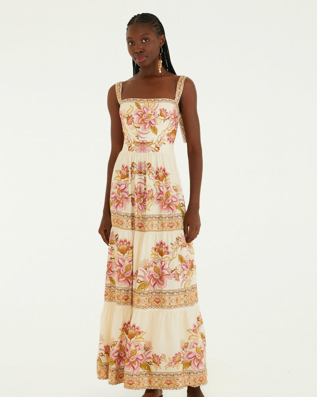 VESTIDO FARM CROPPED ESTAMPADO JARDIM MAJESTOSO