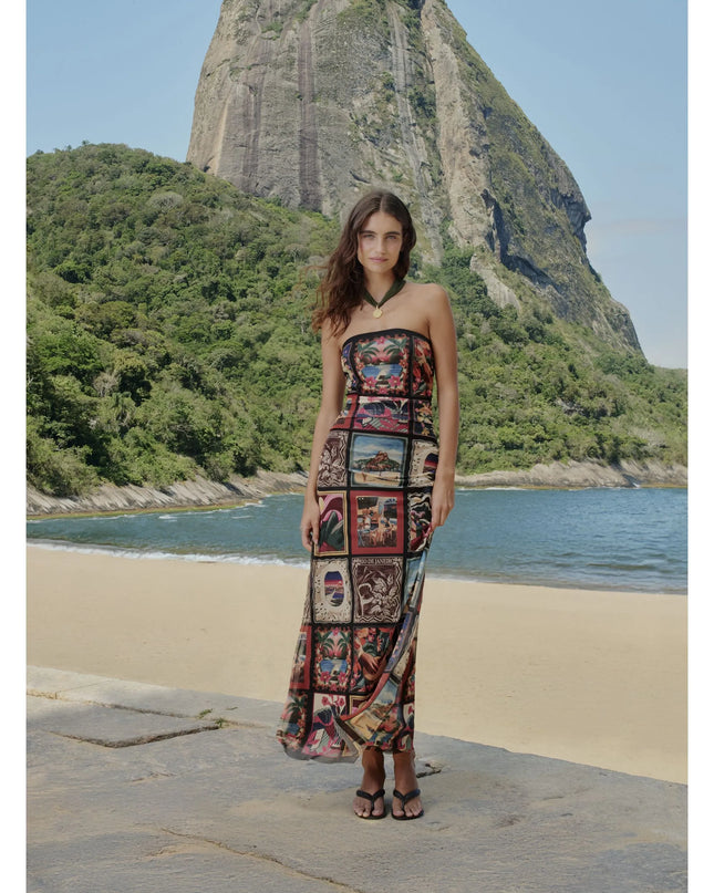 Vestido Farm Tule Lencos Cariocas