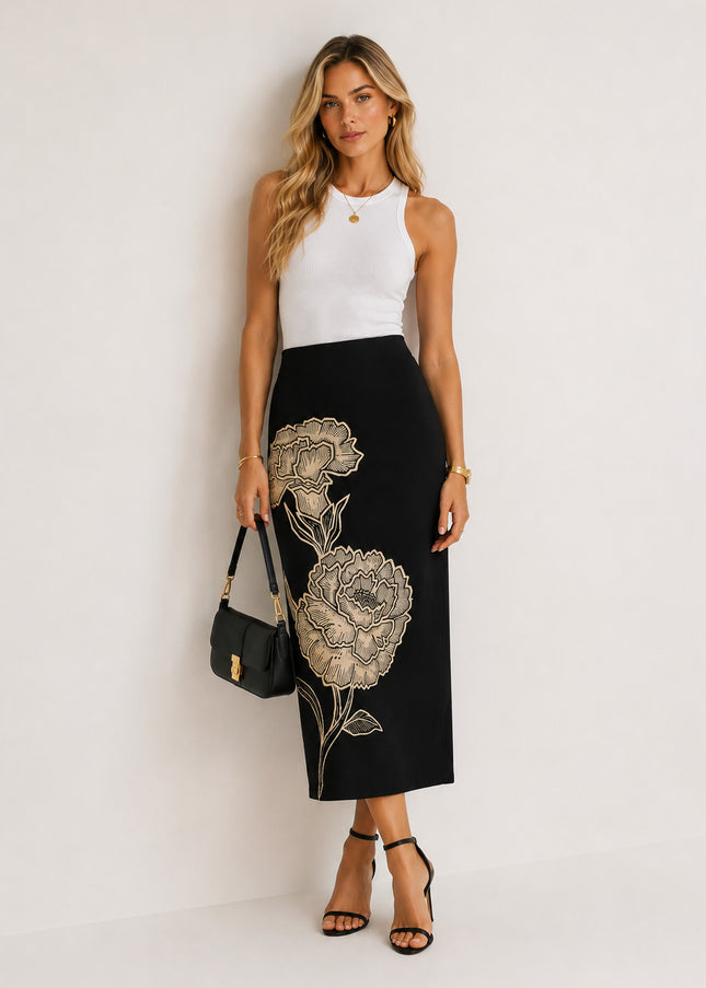 Saia Farm Midi Reta Jardim De Cordel