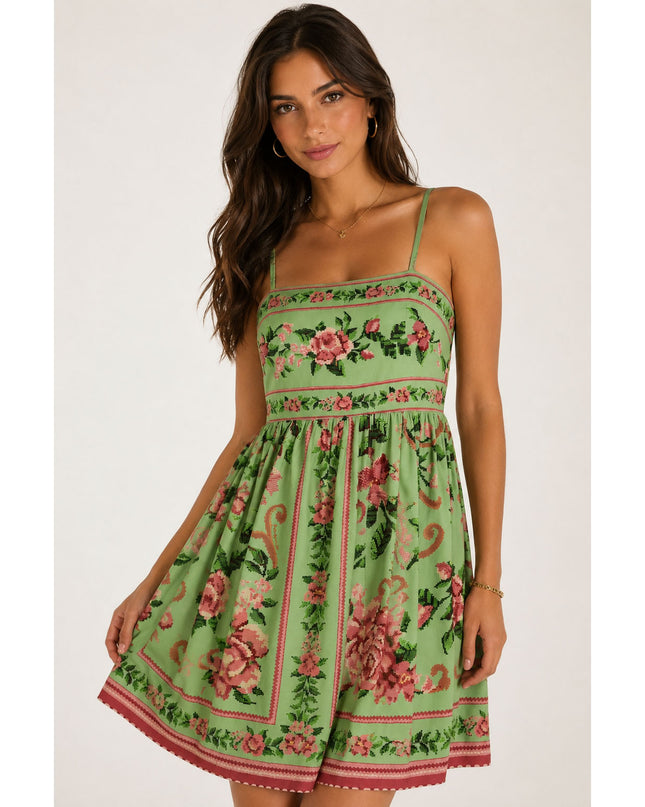 Vestido Farm Curto Alcinha Flor Realeza