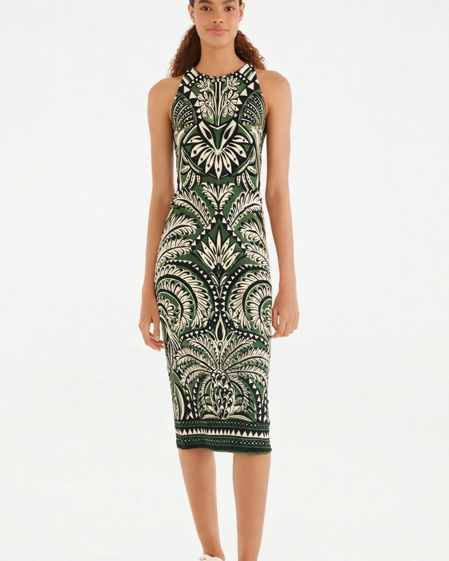 VESTIDO FARM MIDI ESTAMPADO BALAMANA