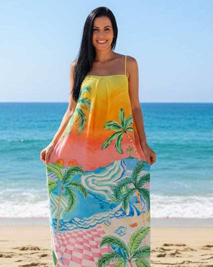 VESTIDO FARM LONGO PAISAGEM SOLAR