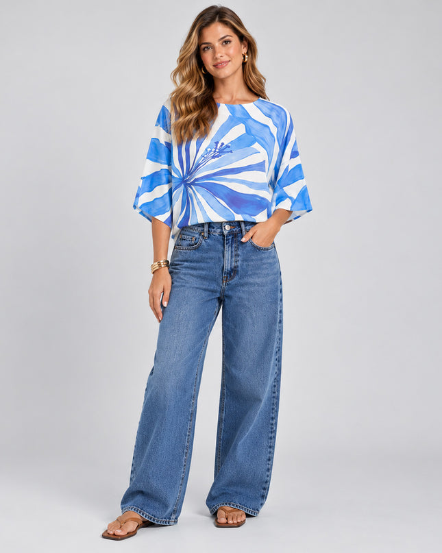 Blusa Farm Onda De Hibisco