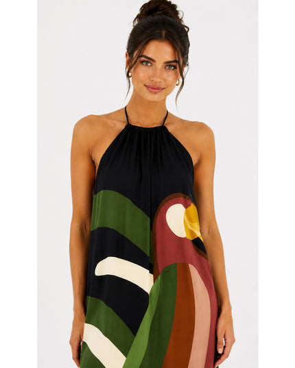 Vestido Farm Longo Listra Arara