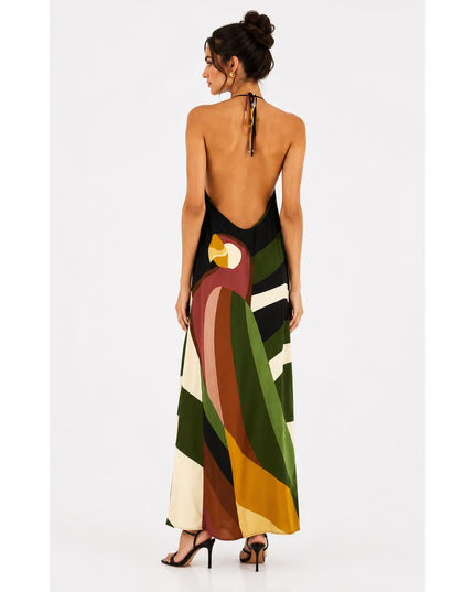 Vestido Farm Longo Listra Arara