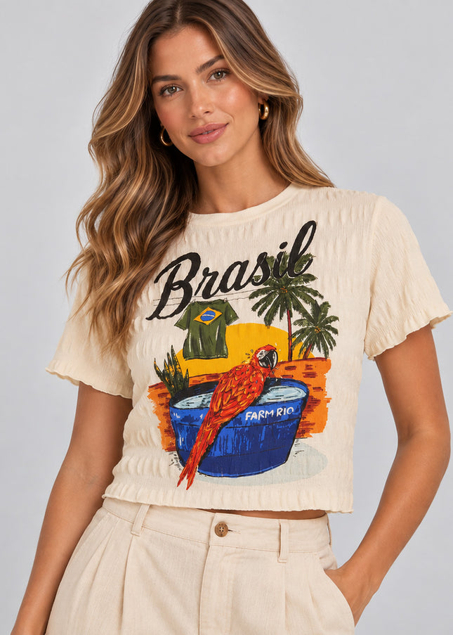 T-shirt Farm Malha Especial Arara Brasil