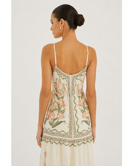 Vestido Farm Longo Sonho De Tulipas
