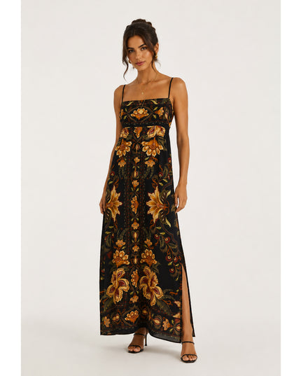 Vestido Farm Cropped Estampado Jardim Majestoso