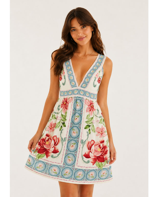 Vestido Farm Curto Estampado Flor De Outono