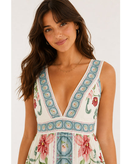Vestido Farm Curto Estampado Flor De Outono