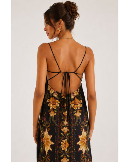 Vestido Farm Cropped Estampado Jardim Majestoso