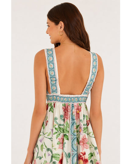 Vestido Farm Curto Estampado Flor De Outono