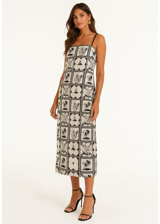 Vestido Farm Cropped Estampado Rio Clássico