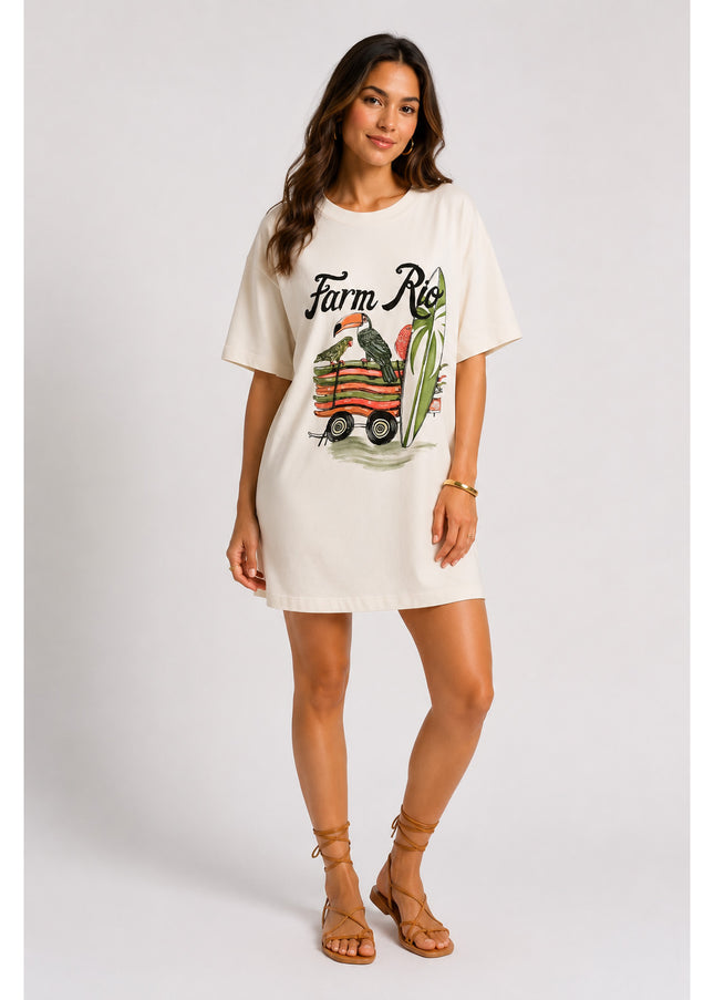 Vestido Farm T-shirt Pilha De Pranchas