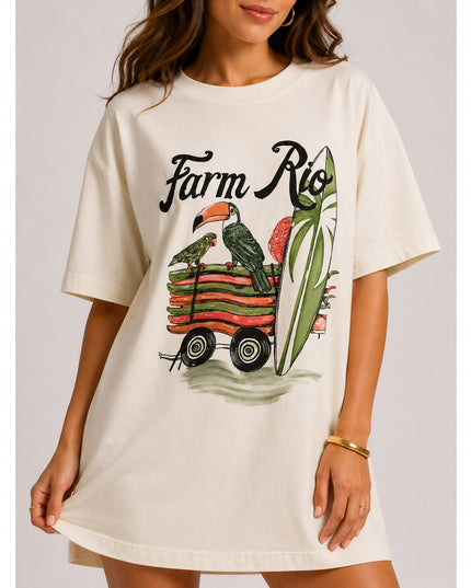 Vestido Farm T-shirt Pilha De Pranchas