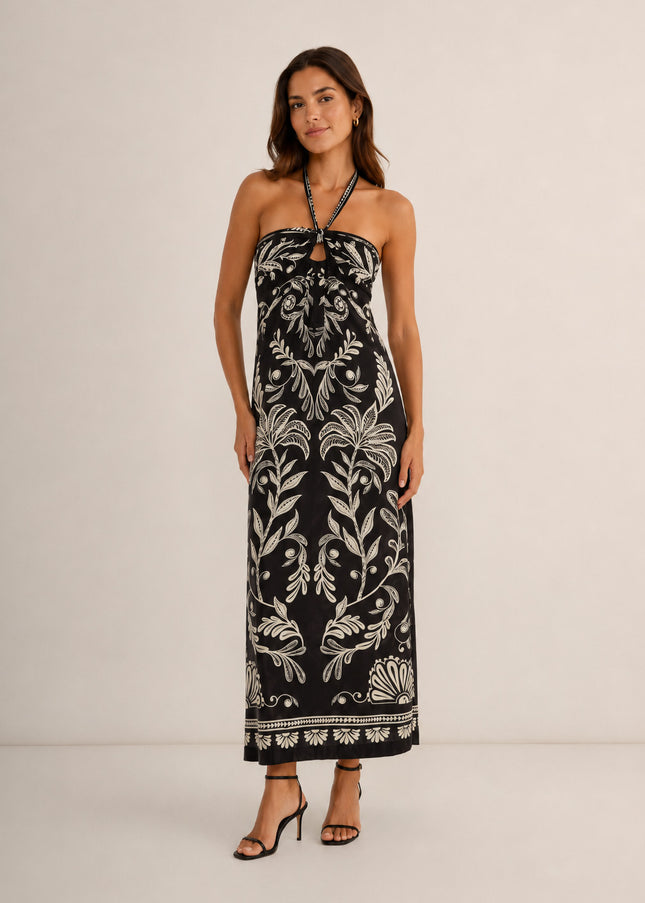 Vestido Farm Longo Coqueiro Sereno