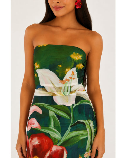 Vestido Farm Tule Floral Belo