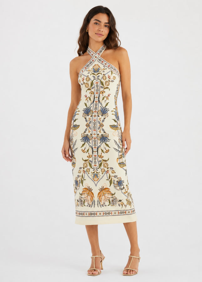 Vestido Farm Midi Flor Do Deserto