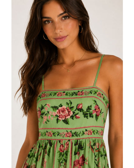 Vestido Farm Curto Alcinha Flor Realeza
