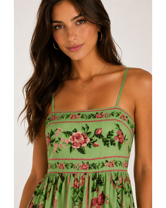 Vestido Farm Curto Alcinha Flor Realeza