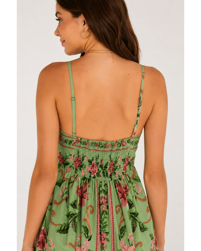 Vestido Farm Curto Alcinha Flor Realeza
