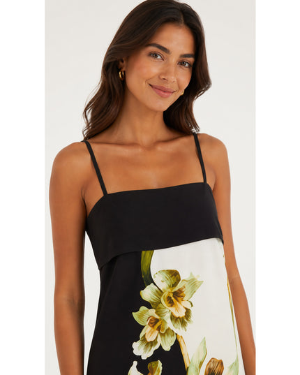 Vestido Farm Longo Pala Floral Orquídea