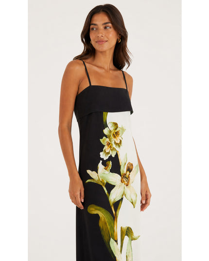 Vestido Farm Longo Pala Floral Orquídea