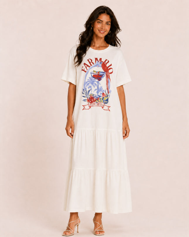 VESTIDO FARM CROPPED MARIAS DRINK PINTADO