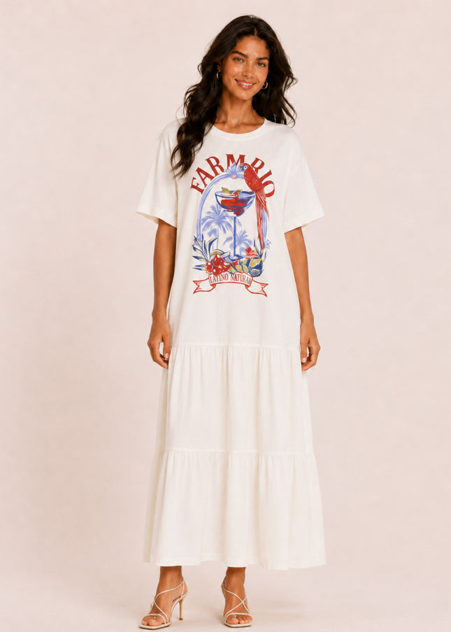VESTIDO FARM CROPPED MARIAS DRINK PINTADO