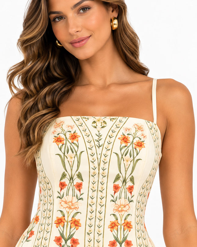 Vestido Farm Curto Alcinhas Recanto De Flor