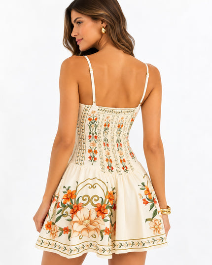 Vestido Farm Curto Alcinhas Recanto De Flor