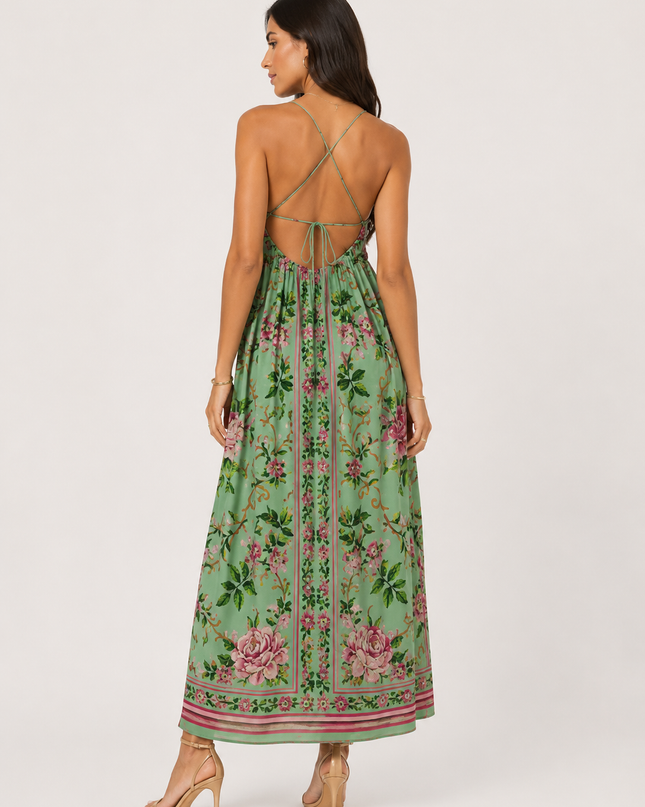 Vestido Farm Longo Alcinha Flor Realeza