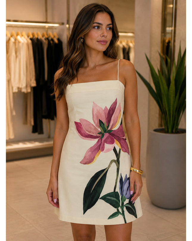 Vestido Farm Curto Alcinha Chita Pintada