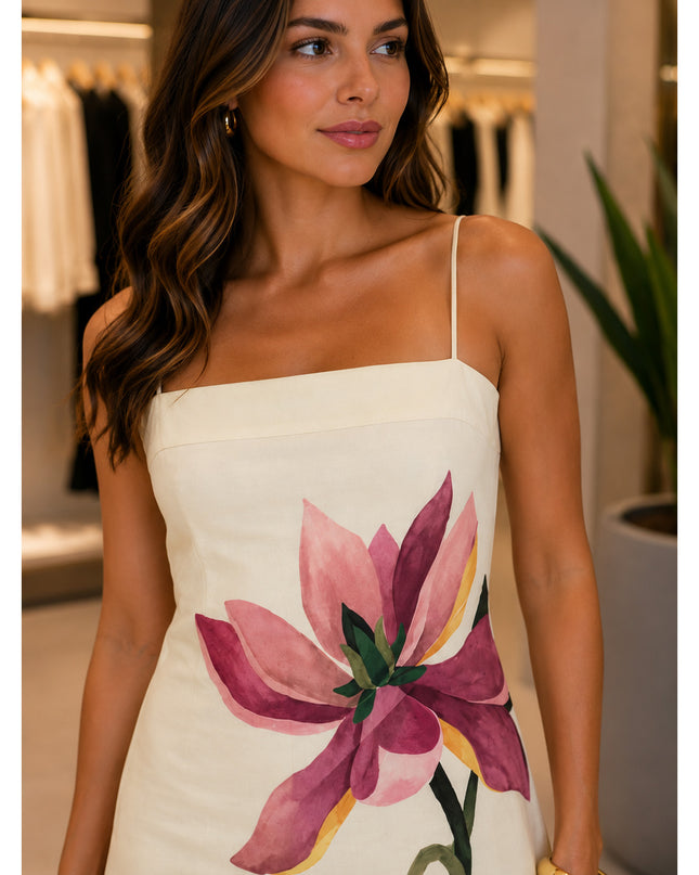 Vestido Farm Curto Alcinha Chita Pintada
