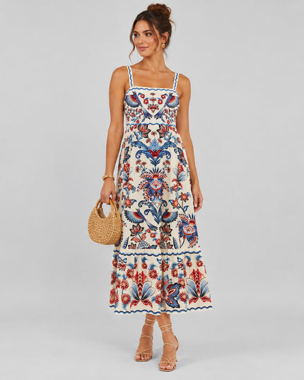 Vestido Farm Midi Estampado Encanto Boho