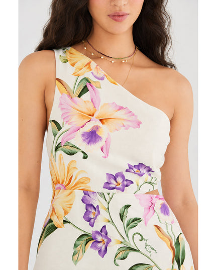 Vestido Farm Curto Em Estampa Orquídea