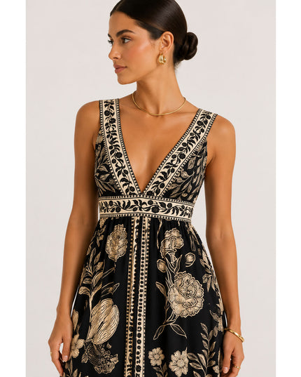 Vestido Farm Cropped Estampado Jardim De Cordel
