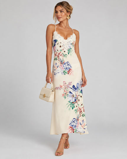 Vestido Farm Longo Alças Estampado Floral Luma