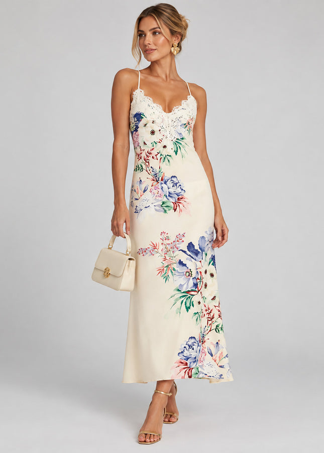 Vestido Farm Longo Alças Estampado Floral Luma