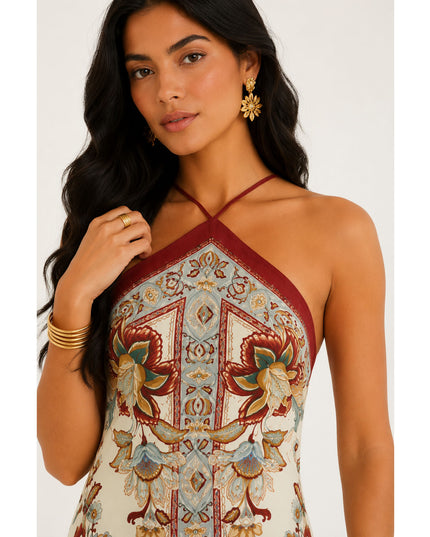 Vestido Farm longo Jardim Majestoso