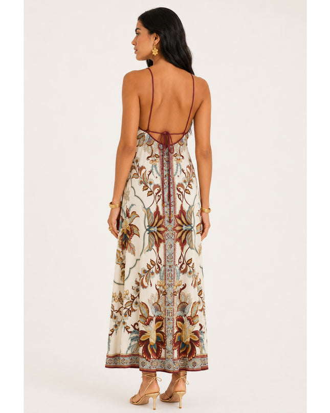 Vestido Farm longo Jardim Majestoso